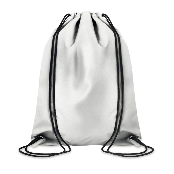 Easy secure reflective drawstring bag