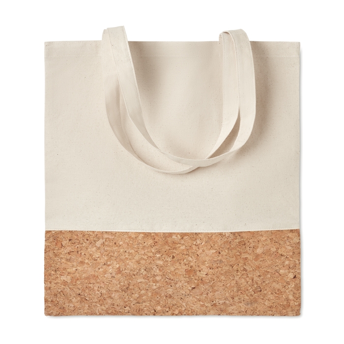Tote bag with cork bottom and long handles, 160 g/m2