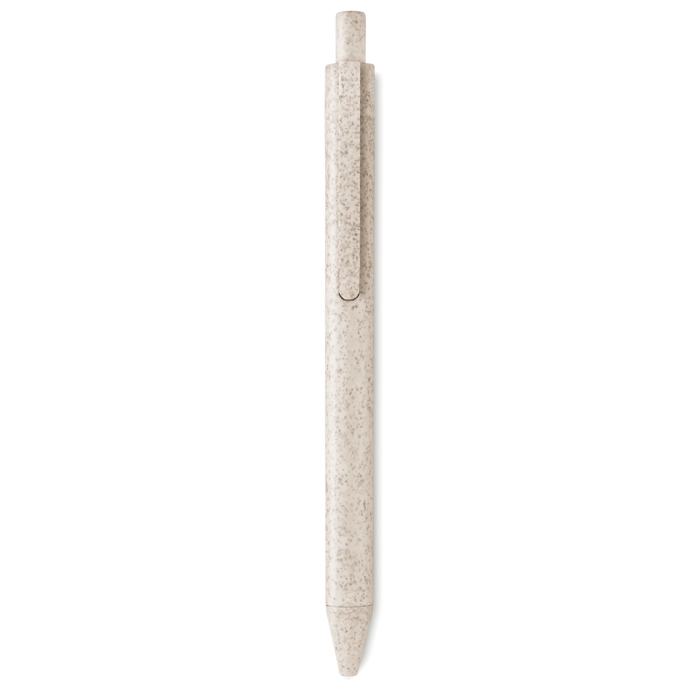 Sustainable ballpoint pen made of a wheat straw mix, blue ink