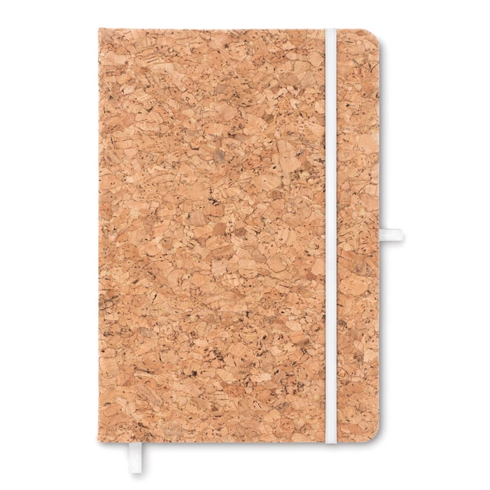 Notebook with cork cover for trade fairs and promotions, A5