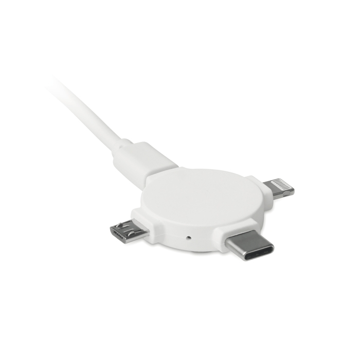 3-in-1 charging cable with micro USB type C & double-sided plug
