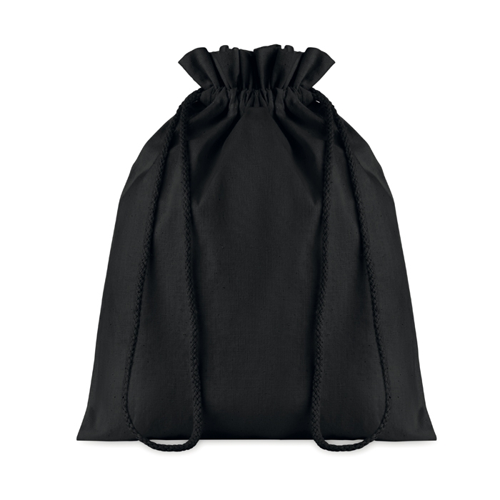 Black medium-sized, cotton gift bag, 105 g/m2
