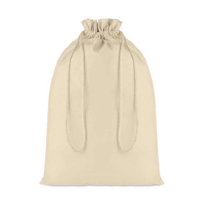 Large cotton bag with drawstring in a natural tone, 105 g/m2