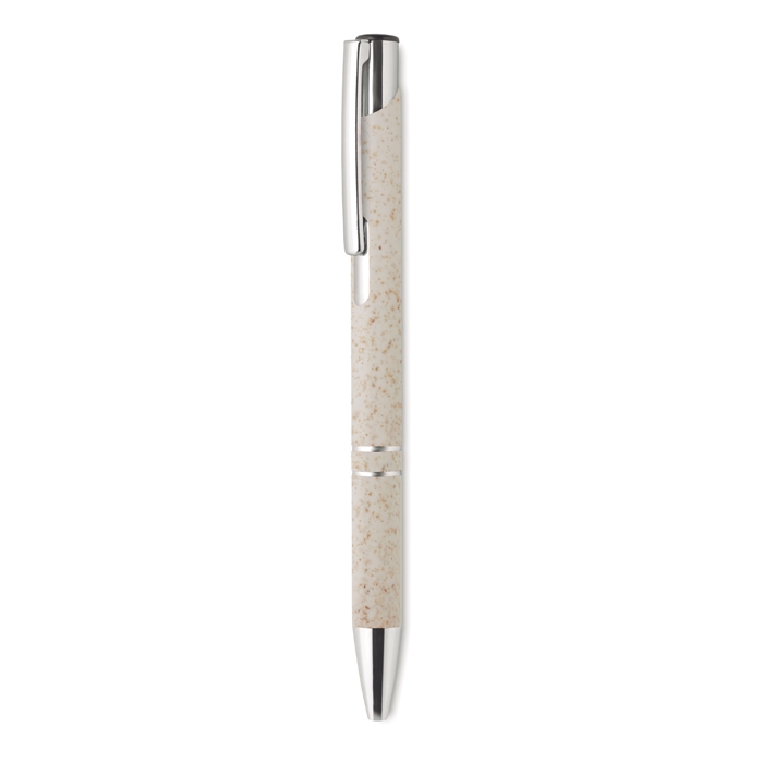 Recyclable wheat straw ballpoint pen with blue ink