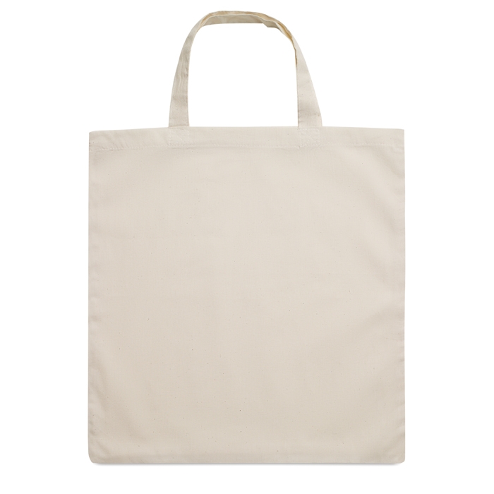 Affordable cotton tote bag with short handles, 140 g/m2