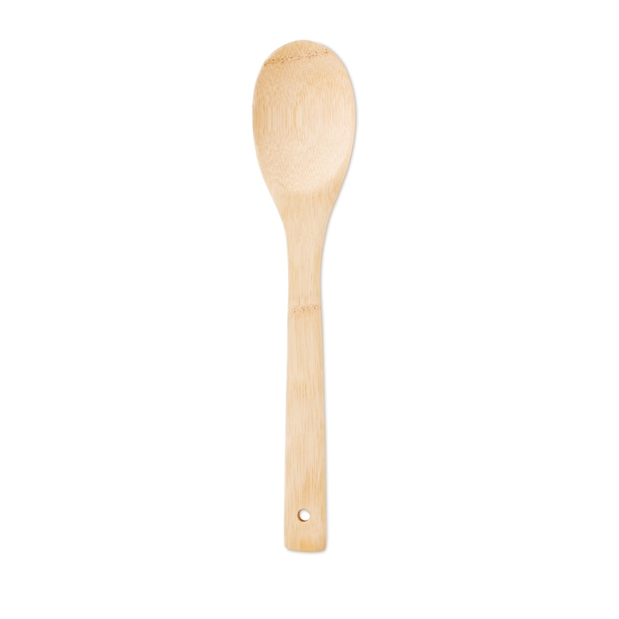 Salad spoon, natural bamboo wood