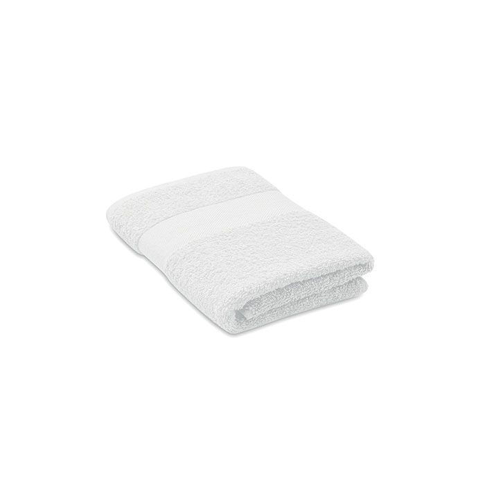 Embroidered organic cotton guest towel for hotels and spas