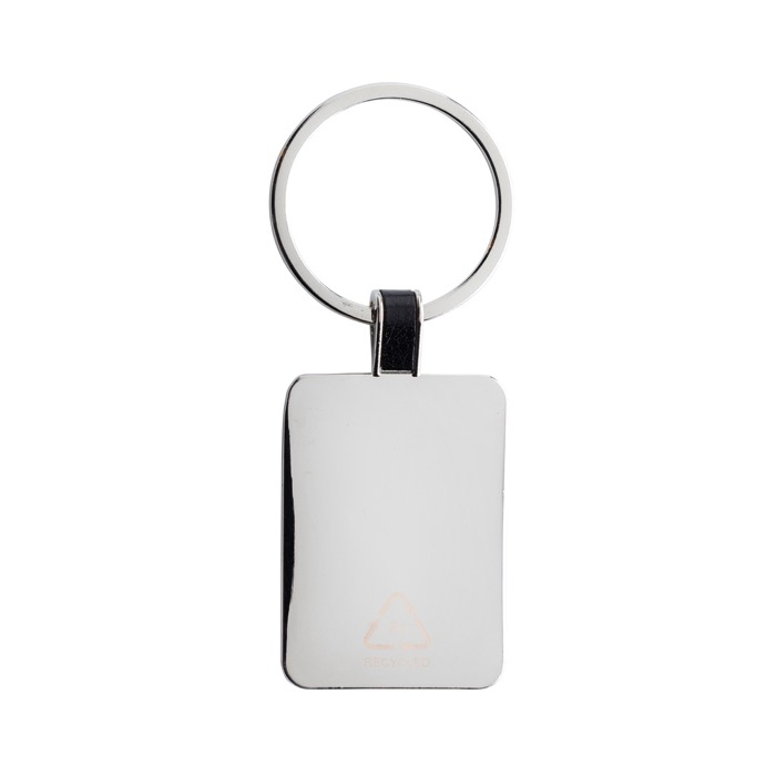 Rectangular keyring in recycled zinc alloy