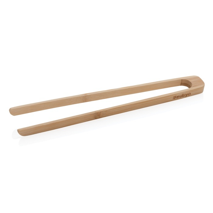 Promotional bamboo serving tongs with kraft box