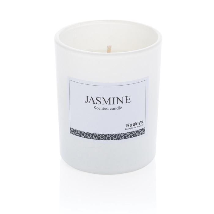 Scented candle in elegant promotional glass