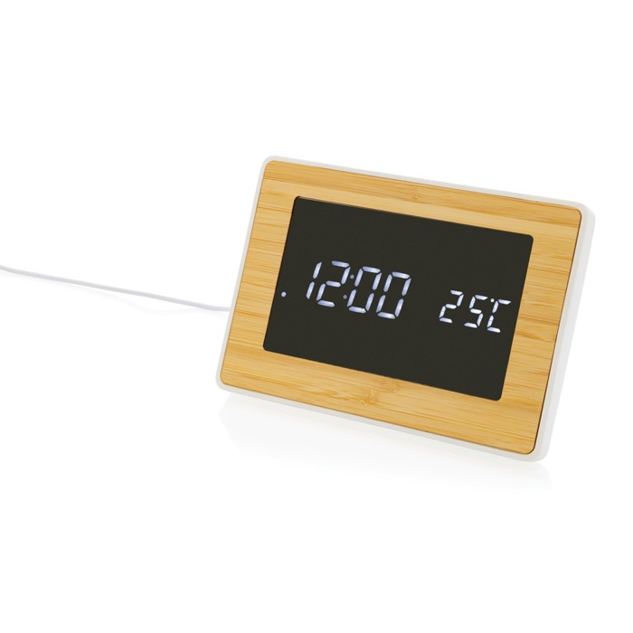 Rectangular bamboo watches with ABS and LED display