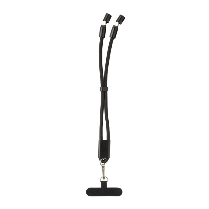 Recycled rPET wrist strap for mobile, USB-C cable, fast charging, 60W
