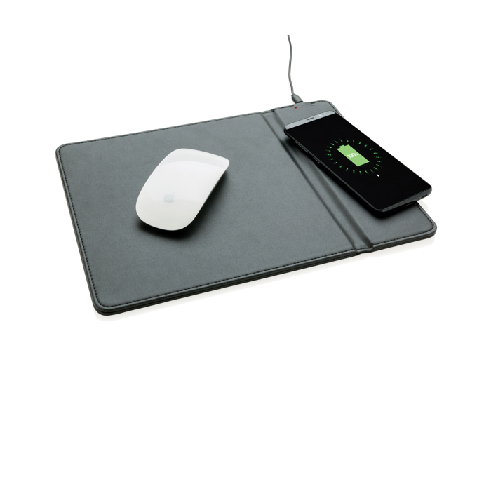 Branded mouse pad with wireless charger