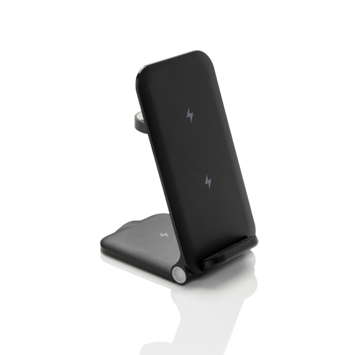 3-in-1 wireless charger in recyclable aluminium, 15 W