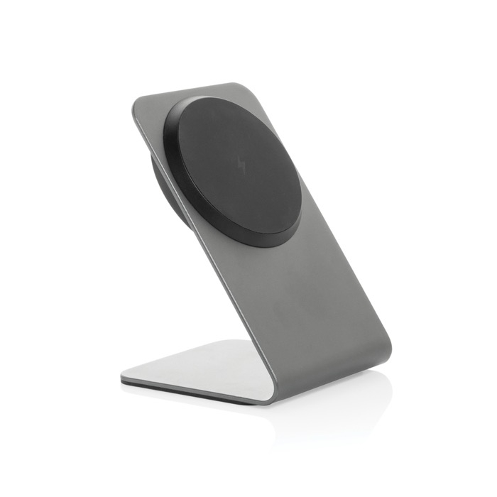 Premium recycled aluminium magnetic wireless charger, 15W