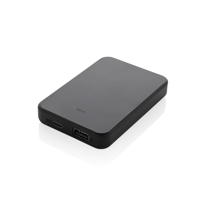 Recycled plastic power bank with dual ports, 5,000 mAh