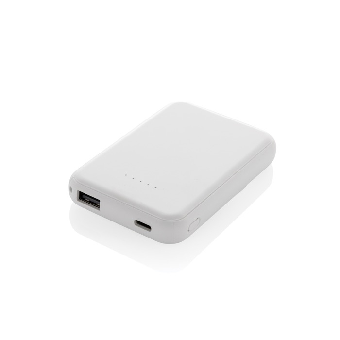 Magnetic wireless power bank in recycled plastic, 5,000 mAh
