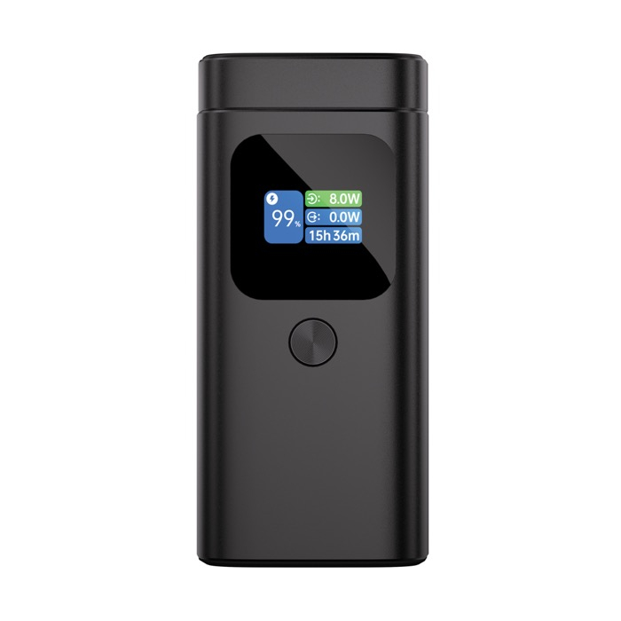 Durable aluminium power bank, colour HQ display, 15,000 mAh