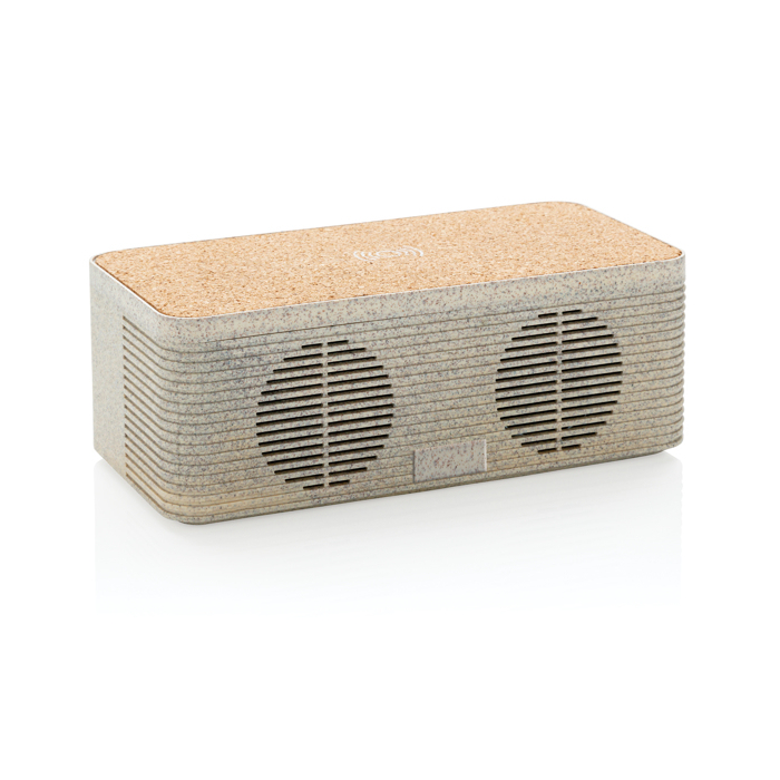 Eco speaker made from wheat straw and cork with charger