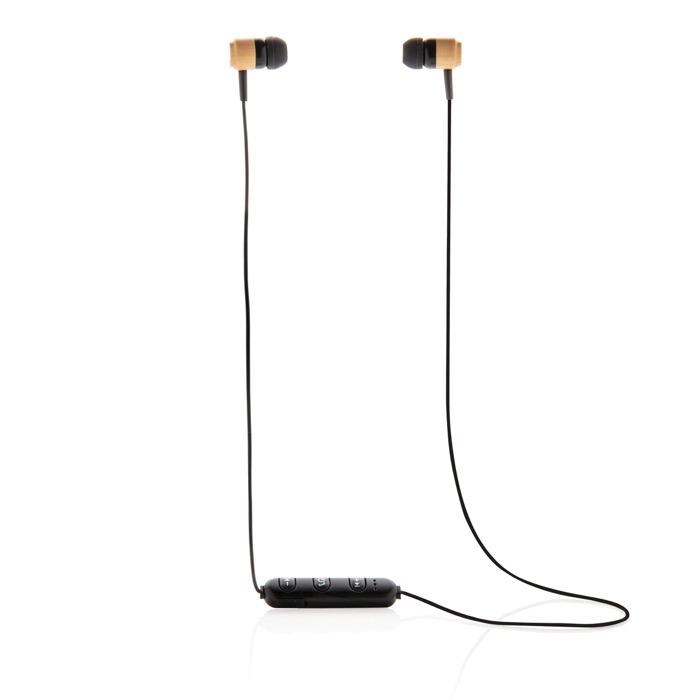In-ear bamboo headphones with magnetic tips