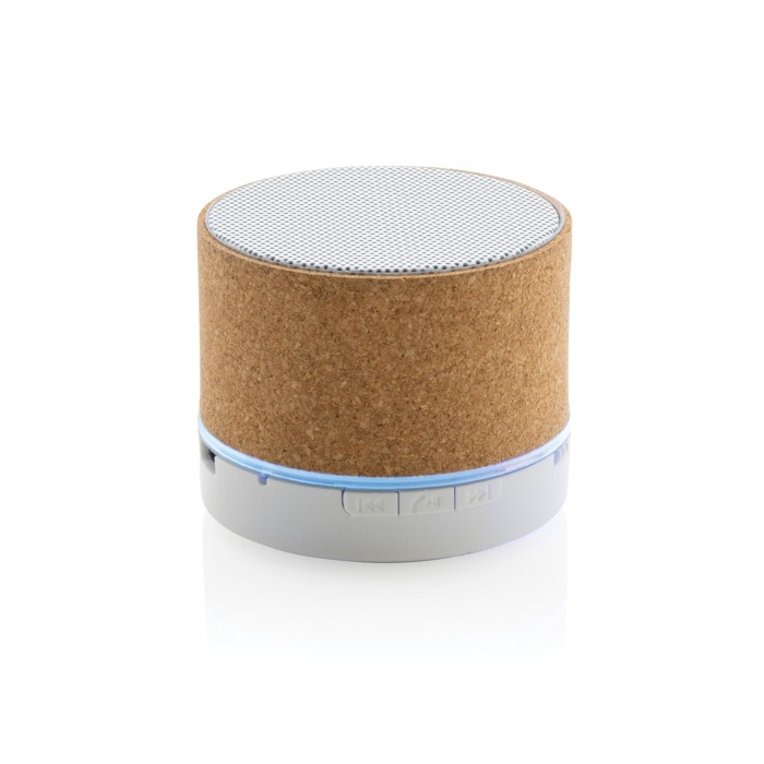 Bluetooth 5.1 speaker with cork shell and microphone