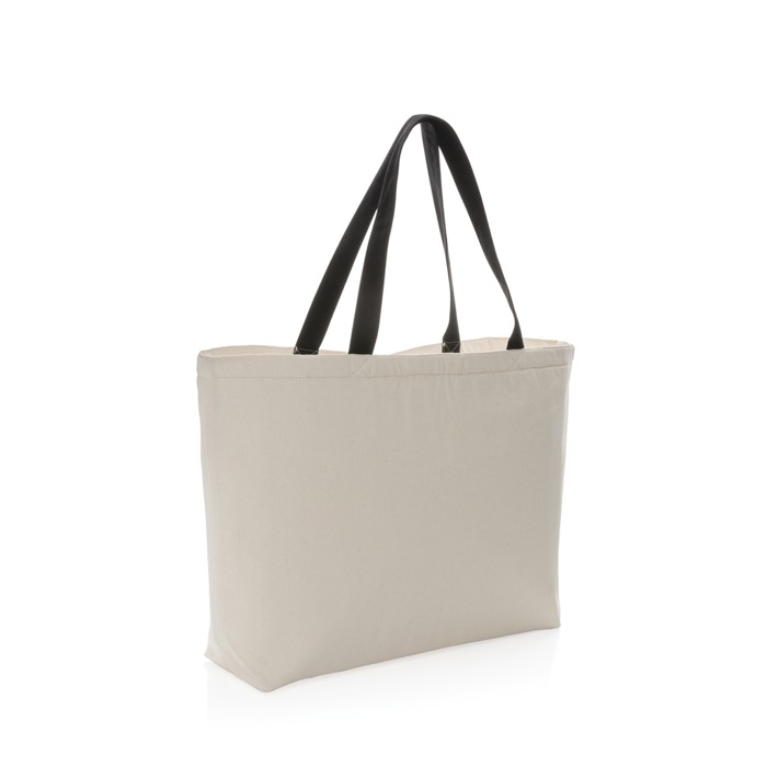 Large cooler bag in recycled canvas with logo, 285 g/m²