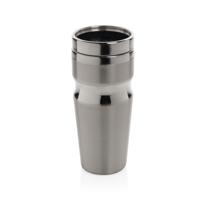 Thermal tumblers in steel and plastic with ergonomic design, 350 ml