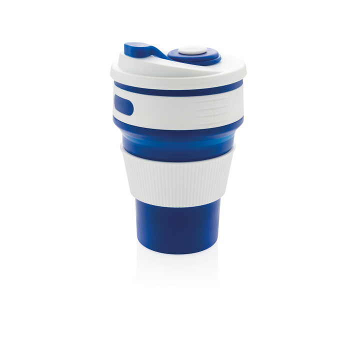 Branded foldable silicone mugs, 350 ml