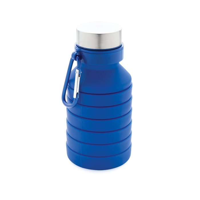 Leakproof foldable silicone bottle with carabiner, 550 ml