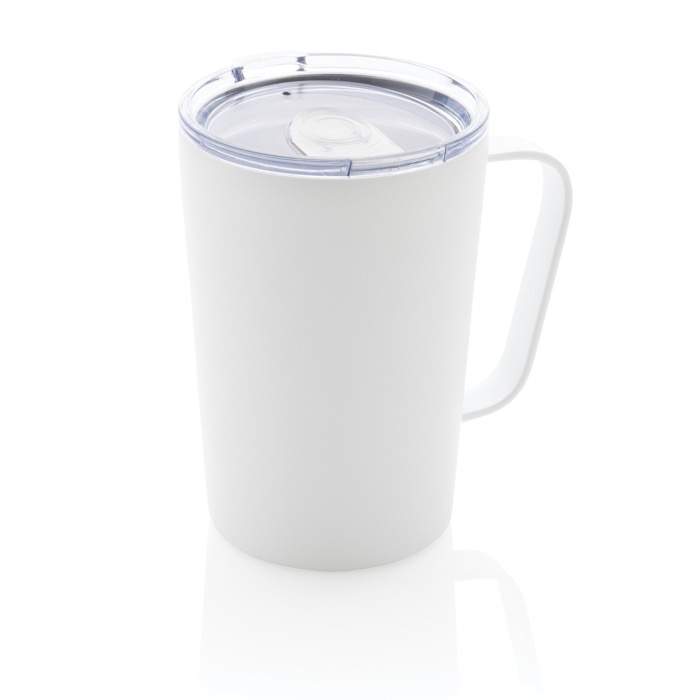 Recycled steel thermal mug with handle, 420 ml