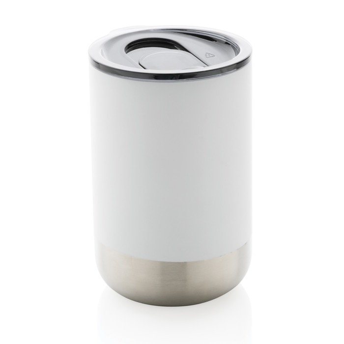 Recycled steel thermal cup with anti-drip lid, 360 ml