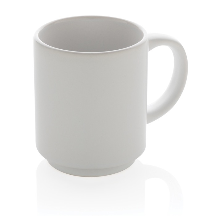 Stackable ceramic mug with colour design, 180 ml