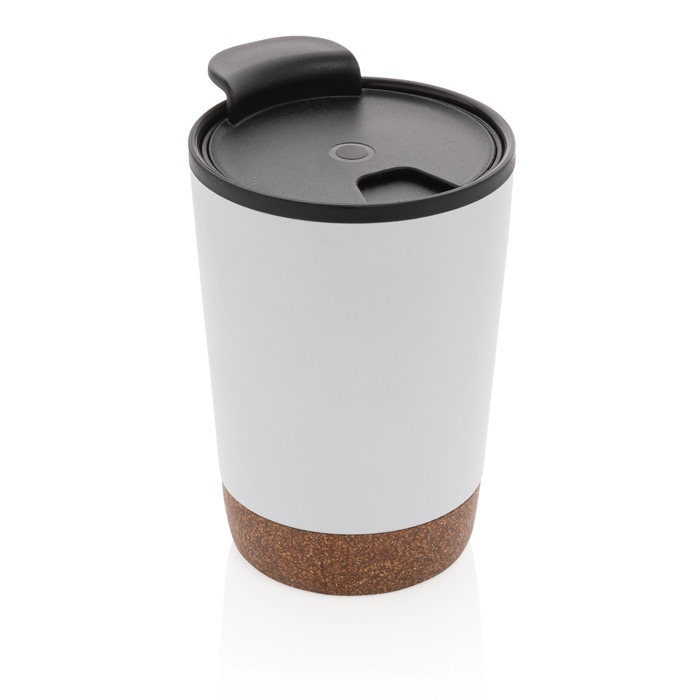 Personalised stainless steel thermal mug with cork base, 300 ml