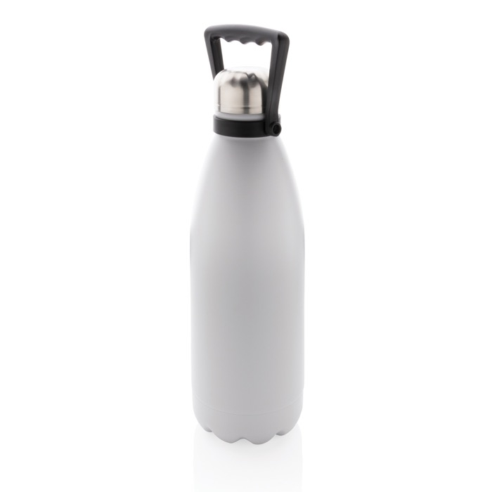 Large, branded thermal bottle with carry handle, 1.5 L