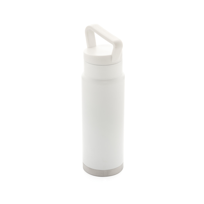 High-quality steel bottle with unique handle, 650 ml