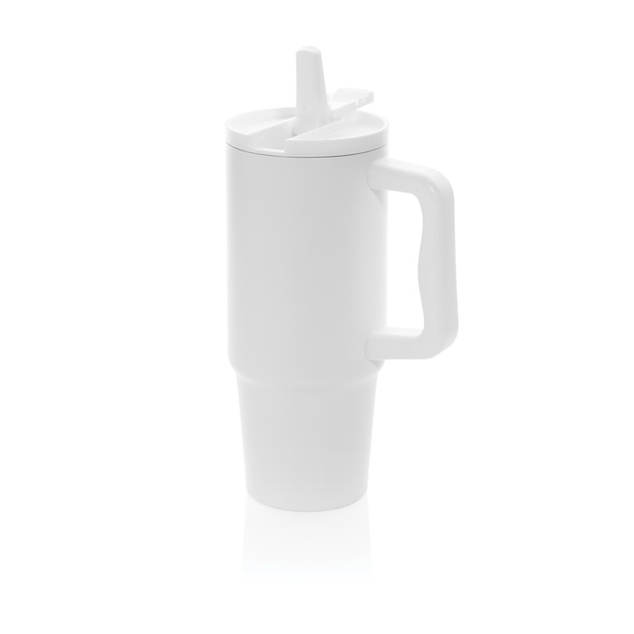 Recycled stainless steel tumbler, flip spout, screw lid, 900ml