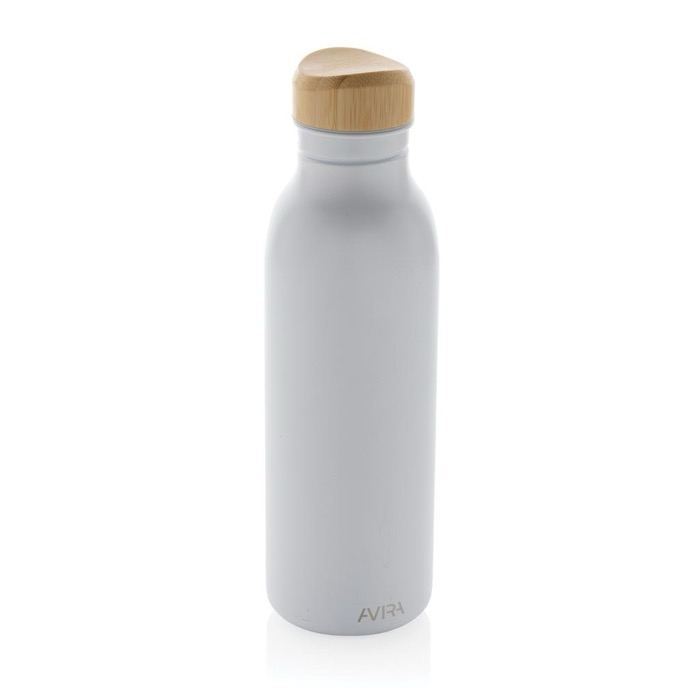 Recycled stainless steel bottle with bamboo lid, 600 ml