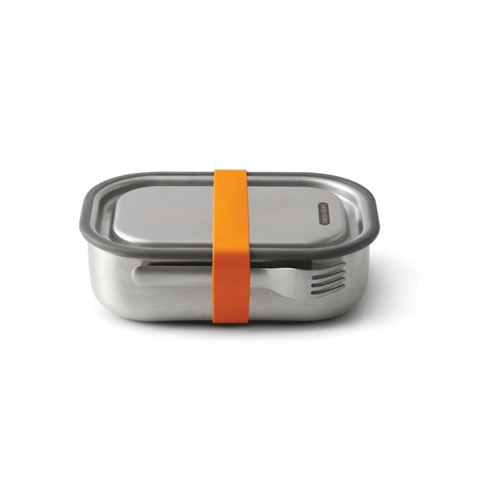 Stainless steel lunchbox with cutlery and strap, 1 L