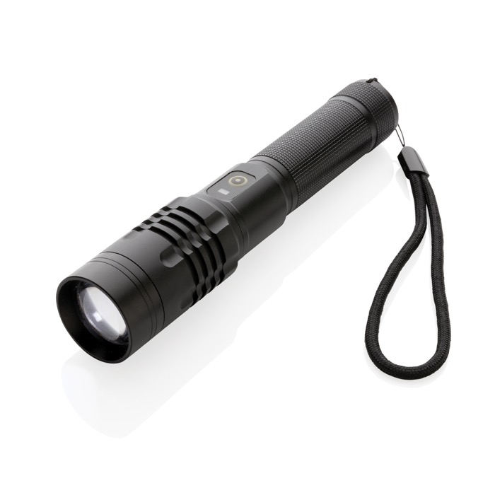 Custom aluminium USB rechargeable flashlight