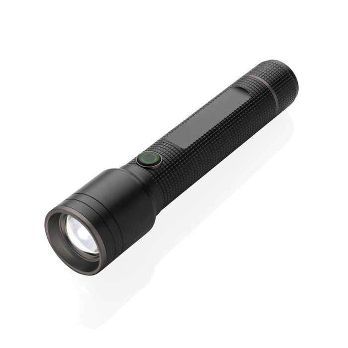 Large recycled aluminium torch with 5 light modes, 500 m range