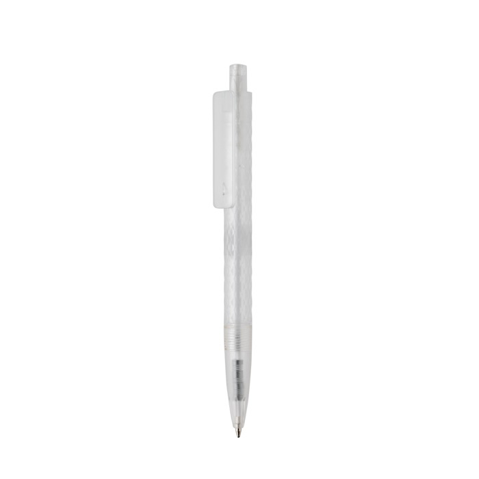 Eco pen with geometric design and blue Dokumental® ink