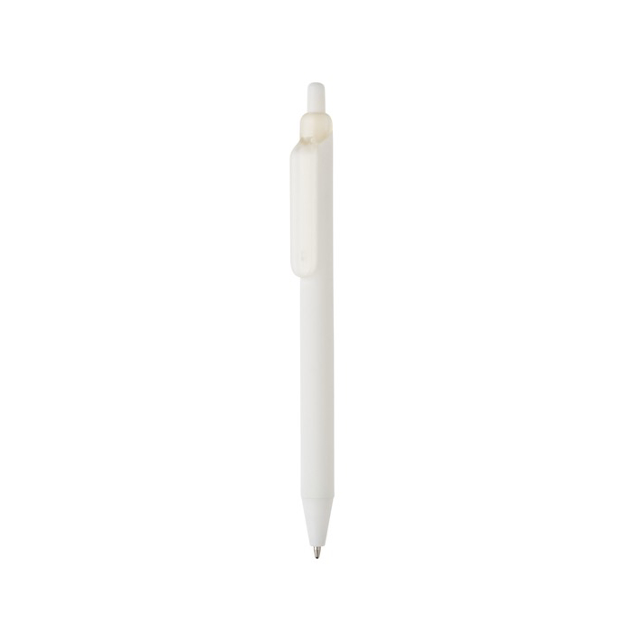 Eco pen with soft-touch finish, clip and blue ink