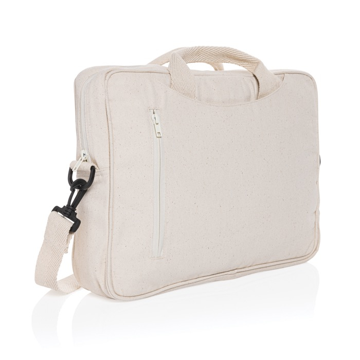 Recycled cotton laptop case with front pocket, 15.4"