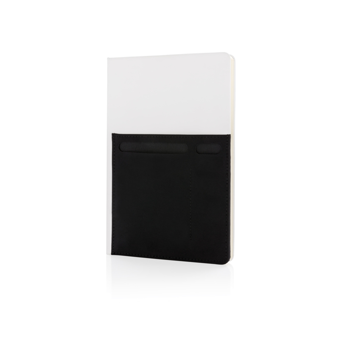 Branded notebook with pockets, A5, ruled pages