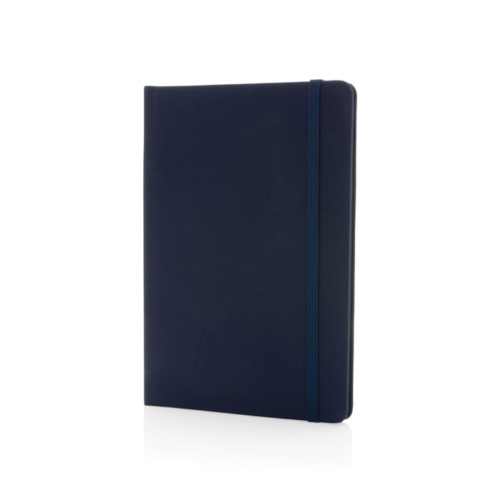 Notebook from recycled materials with elastic strap, A5, ruled pages