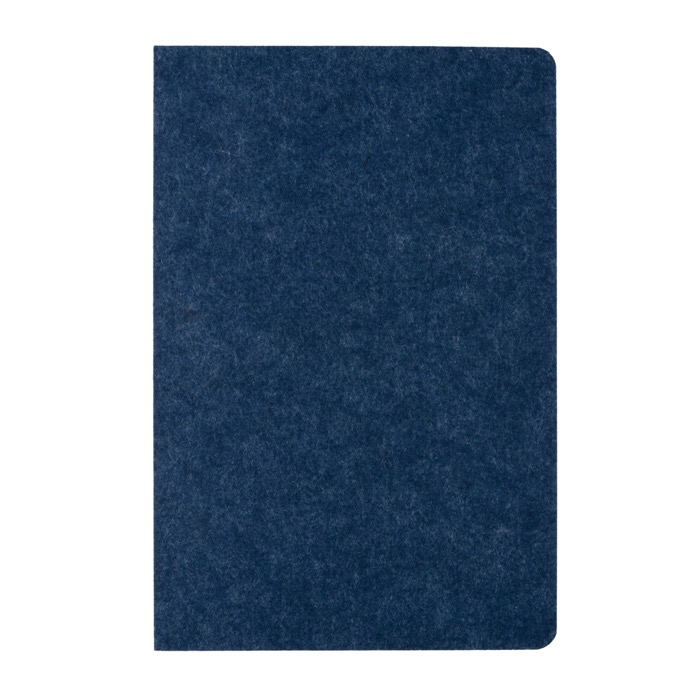 Recycled, branded felt notebook, A5, ruled pages