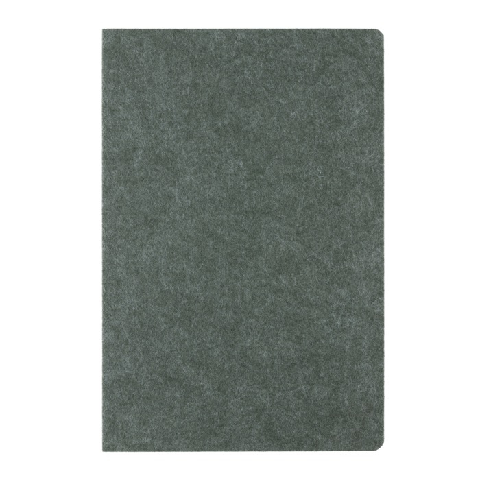 Recycled, branded felt notebook, A5, ruled pages