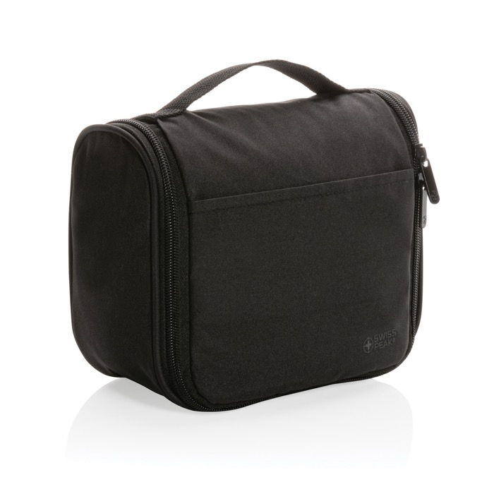 RPET travel toiletry bag with mesh pockets and compartment