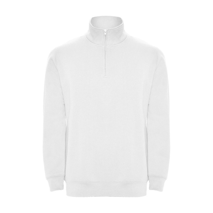 Cotton and polyester sweatshirt with half zipper, 280 g/m², Roly