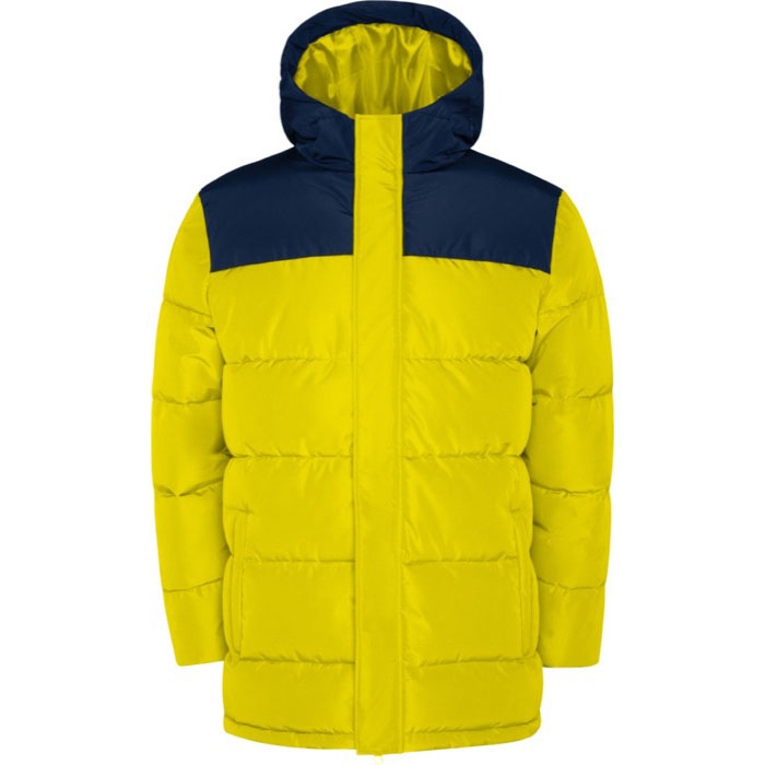 Unisex bi-colour hooded down-style polyester jacket, Roly